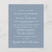 Budget Foto Stusty Blue Wedding Reception nodigt u (Achterkant)