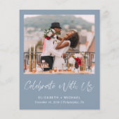 Budget Foto Stusty Blue Wedding Reception nodigt u (Voorkant)