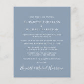 Budget Foto Stusty Blue Wedding Reception nodigt u (Achterkant)