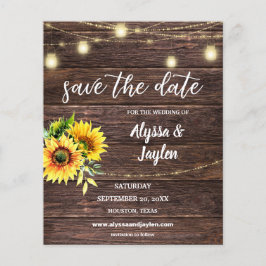 Budget Foto Sunflower Wood & Licht Sparen de Datum Flyer