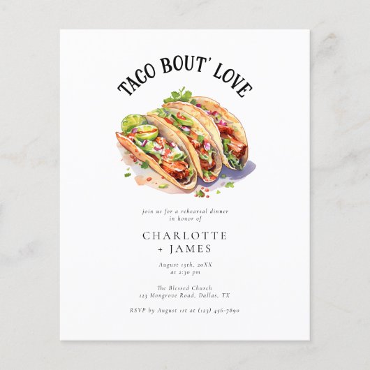 Budget Foto Taco Over Liefde Repetitie Diner Flyer (Voorkant)