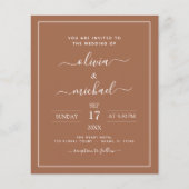 Budget Foto Terra Cotta Boho Wedding Simple Flyer (Voorkant)
