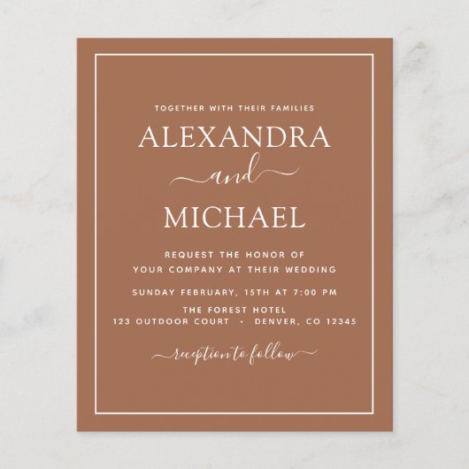 Budget Foto Terracotta Boho Wedding Simple (Voorkant)