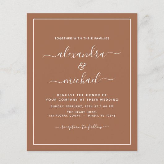 Budget Foto Terracotta Boho Wedding Simple (Voorkant)