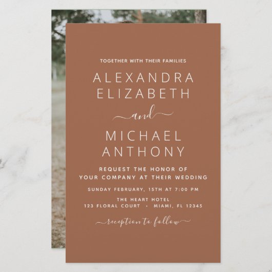 Budget Foto Terracotta Boho Wedding Simple (Voorkant / Achterkant)