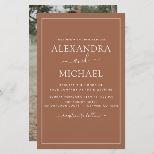 Budget Foto Terracotta Boho Wedding Simple (Voorkant / Achterkant)