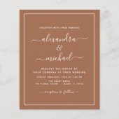 Budget Foto Terracotta Boho Wedding Simple Flyer (Voorkant)
