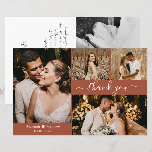 Budget Foto Terracotta Weddenschap Hartelijk dank (Voorkant / Achterkant)