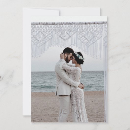 BUDGET Foto Trouw Dankkaart Pampas Gras Bruiloft (Achterkant)