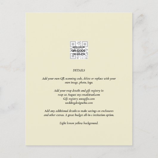 BUDGET FOTO TROUWEN QR SCANCODE UITNODIGINGEN (Achterkant)