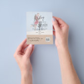 BUDGET FOTO TROUWEN QR SCANCODE UITNODIGINGEN FLYER (Hand)