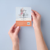 BUDGET FOTO TROUWEN QR SCANCODE UITNODIGINGEN FLYER (Hand)