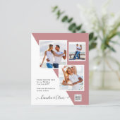 Budget foto trouwkaart save date QR code  (Staand voorkant)