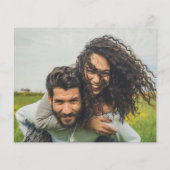 Budget foto trouwuitnodiging save date QR-code (Achterkant)