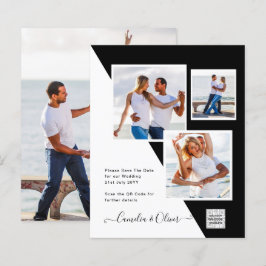 Budget foto trouwuitnodiging save date QR code