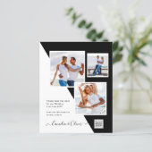 Budget foto trouwuitnodiging save date QR code (Staand voorkant)