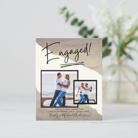 BUDGET FOTO UITNODIGING AANKONDIGING SCRIPT (Staand voorkant)