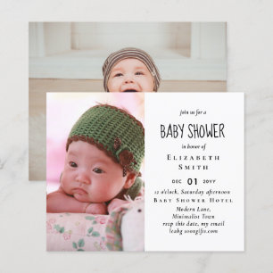 BUDGET Foto Uitnodiging Baby Shower Aankondiging B