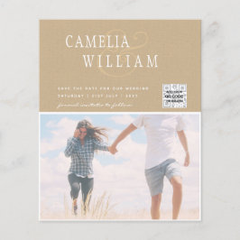 BUDGET Foto Uitnodiging Huwelijk Bewaar Datum QR C Flyer