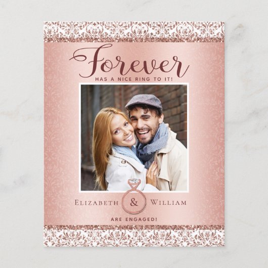 Budget Foto Verloving Aankondiging Roos Gold (Voorkant)