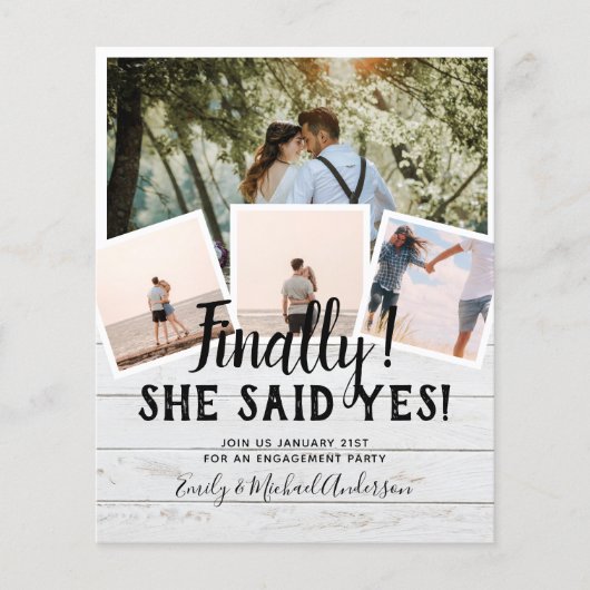 BUDGET FOTO Verloving Huwelijks UITNODIGING Aankon (Voorkant)