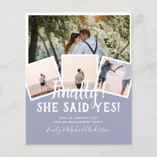 BUDGET FOTO Verloving Huwelijks UITNODIGING Aankon (Voorkant)