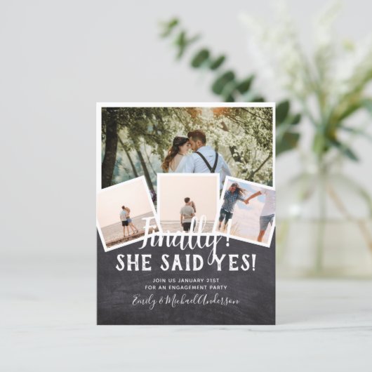 BUDGET FOTO Verloving Huwelijks UITNODIGING Aankon (Staand voorkant)