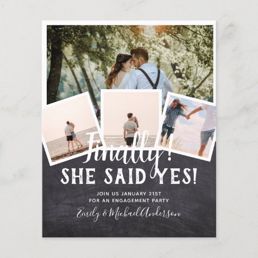 BUDGET FOTO Verloving Huwelijks UITNODIGING Aankon (Voorkant)