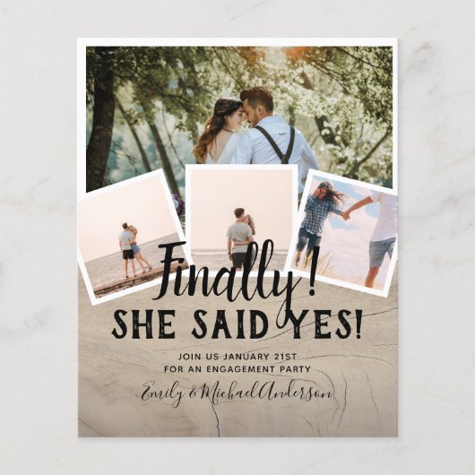 BUDGET FOTO Verloving Huwelijks UITNODIGING Aankon (Voorkant)