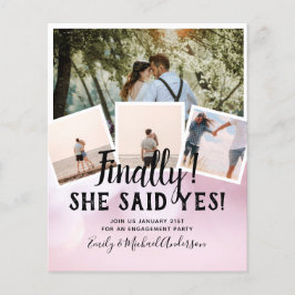 BUDGET FOTO Verloving Huwelijks UITNODIGING Aankon Flyer