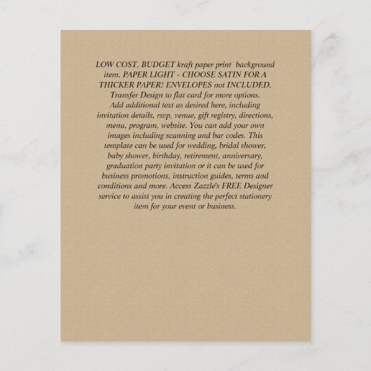 BUDGET FOTO VERLOVING INVITE - elke kleur Flyer (Achterkant)