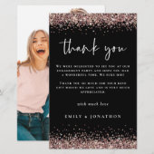 Budget Foto Verloving Roos Gold Glitter Bedankt (Voorkant / Achterkant)