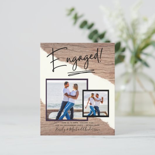 BUDGET FOTO VERLOVING Uitnodigt bekendmaking SCRIP (Staand voorkant)