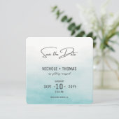 Budget Foto Waterverf Elegant Blush Wedding Save The Date (Staand voorkant)