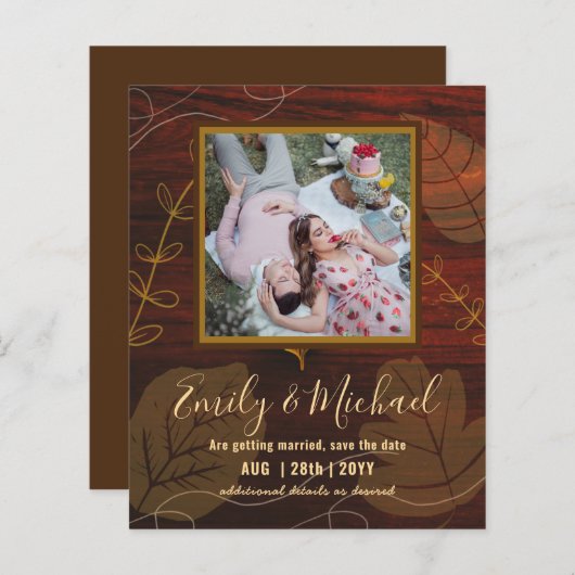 BUDGET FOTO Weddenschap BESPAAR DE DATA Boho Abstr (Voorkant / Achterkant)