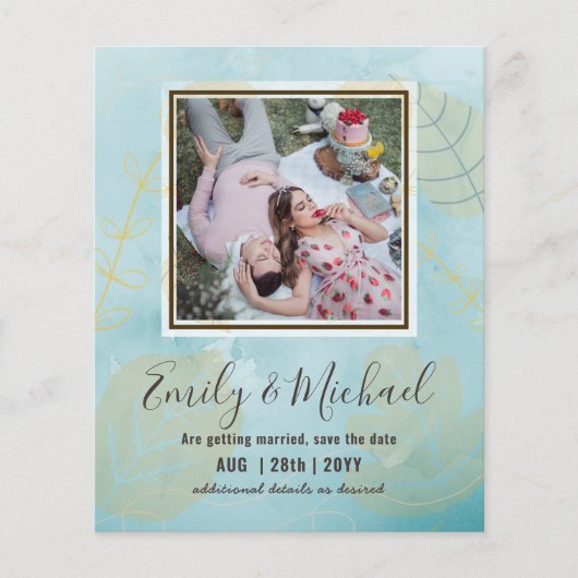 BUDGET FOTO Weddenschap BESPAAR DE DATA Boho Abstr (Voorkant)