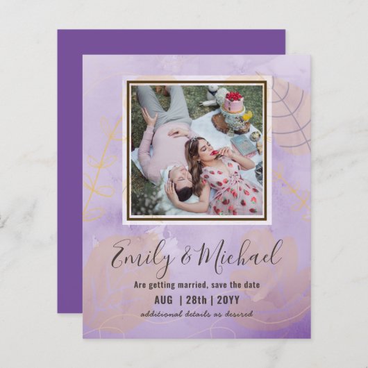 BUDGET FOTO Weddenschap BESPAAR DE DATA Boho Abstr (Voorkant / Achterkant)