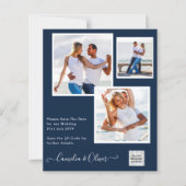 BUDGET FOTO Weddenschap nodigt QR CODE RSVP Blue u (Voorkant)