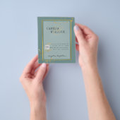 BUDGET FOTO Weddenschap Noteer QR CODE Rsvp Green Flyer (Hand)