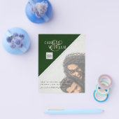 BUDGET FOTO Weddenschap Noteer QR CODE Rsvp Green Flyer (Enkel)