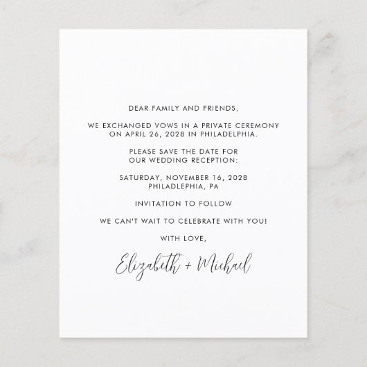 Budget foto Weddenschap Reception sparen de Datum (Achterkant)