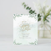 BUDGET FOTO Weddenschap Save Date Rustin Botanical (Staand voorkant)