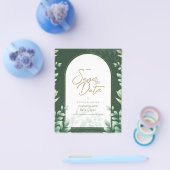 BUDGET FOTO Weddenschap Save Date Rustin Botanical Flyer (Enkel)