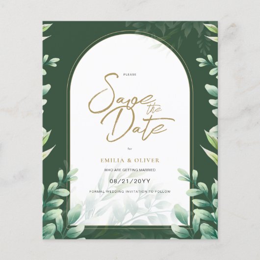 BUDGET FOTO Weddenschap Save Date Rustin Botanical Flyer (Voorkant)