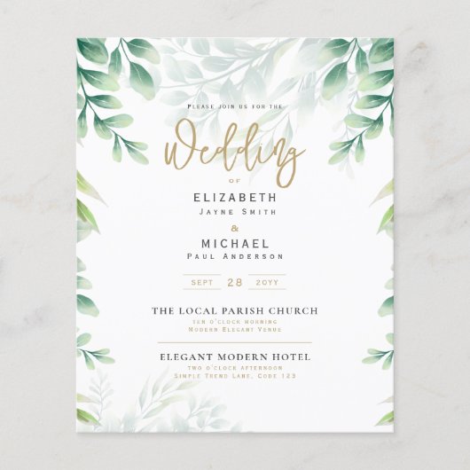 BUDGET FOTO Weddenschap Save Date Rustin Botanical Flyer (Voorkant)