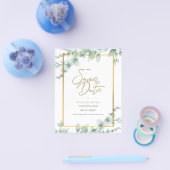 BUDGET FOTO Weddenschap Save Date Rustin Botanical Flyer (Enkel)