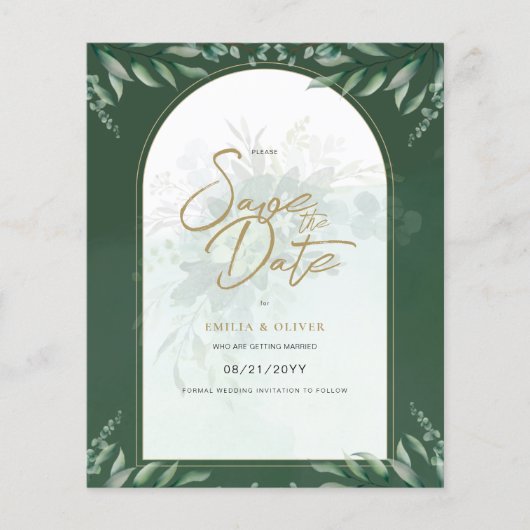 BUDGET FOTO Weddenschap Save Date Rustin Botanical Flyer (Voorkant)