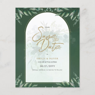 BUDGET FOTO Weddenschap Save Date Rustin Botanical Flyer