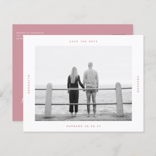 BUDGET Foto Weddenschap Save the Date Briefkaart (Voorkant / Achterkant)