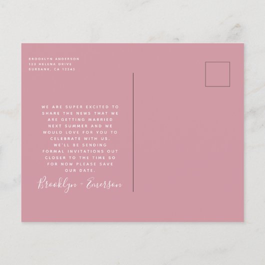 BUDGET Foto Weddenschap Save the Date Briefkaart (Achterkant)